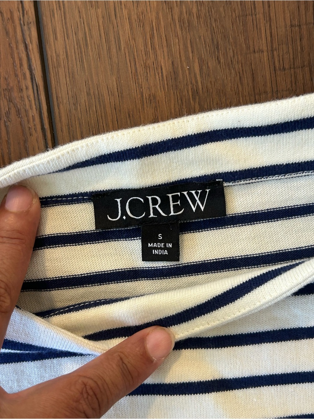 J. Crew Stripped Sailor Tee Gold Button Shoulder Blouse, Europe Trip Sz S - Picture 4 of 7